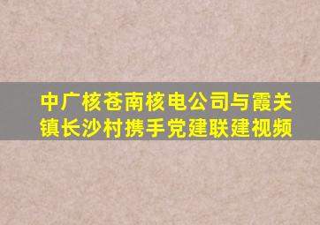 中广核苍南核电公司与霞关镇长沙村携手党建联建视频