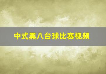 中式黑八台球比赛视频