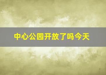 中心公园开放了吗今天