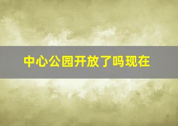 中心公园开放了吗现在