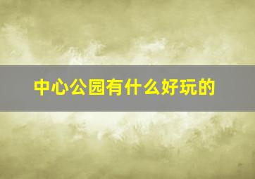 中心公园有什么好玩的