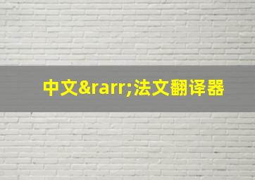 中文→法文翻译器