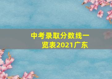 中考录取分数线一览表2021广东