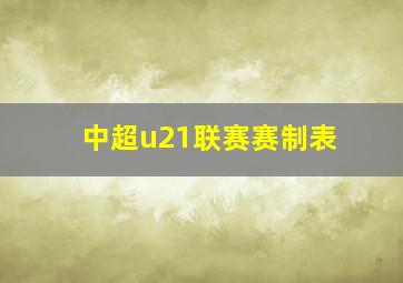 中超u21联赛赛制表