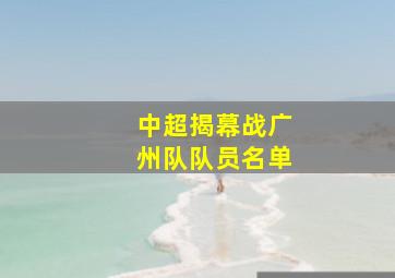 中超揭幕战广州队队员名单