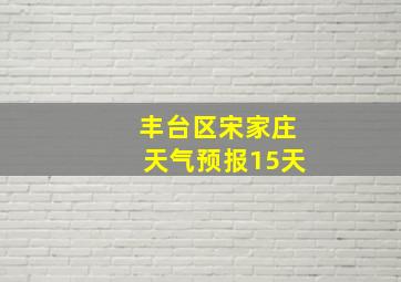 丰台区宋家庄天气预报15天