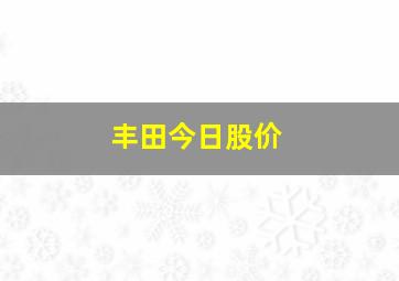 丰田今日股价