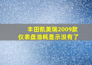 丰田凯美瑞2009款仪表盘油耗显示没有了