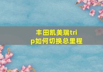 丰田凯美瑞trip如何切换总里程