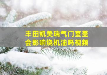 丰田凯美瑞气门室盖会影响烧机油吗视频