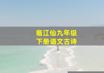 临江仙九年级下册语文古诗