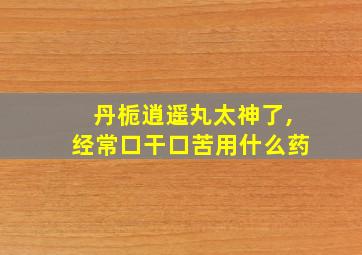 丹栀逍遥丸太神了,经常口干口苦用什么药