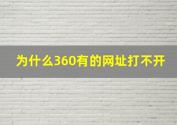 为什么360有的网址打不开