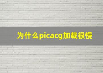 为什么picacg加载很慢