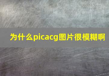 为什么picacg图片很模糊啊