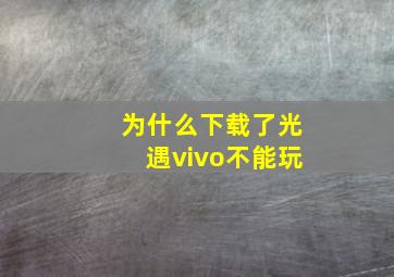 为什么下载了光遇vivo不能玩