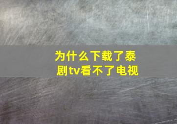 为什么下载了泰剧tv看不了电视