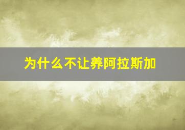 为什么不让养阿拉斯加