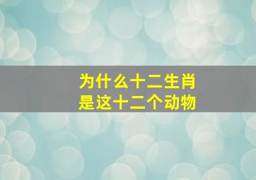 为什么十二生肖是这十二个动物