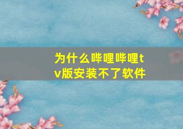 为什么哔哩哔哩tv版安装不了软件