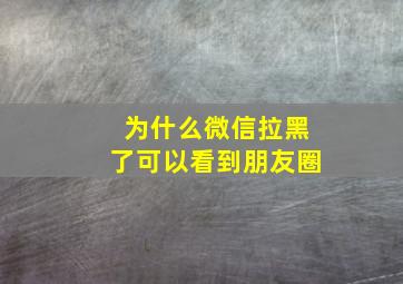 为什么微信拉黑了可以看到朋友圈