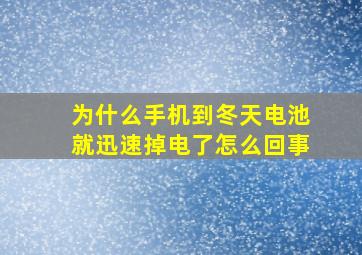 为什么手机到冬天电池就迅速掉电了怎么回事