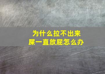 为什么拉不出来屎一直放屁怎么办