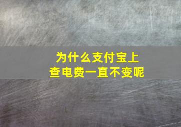 为什么支付宝上查电费一直不变呢