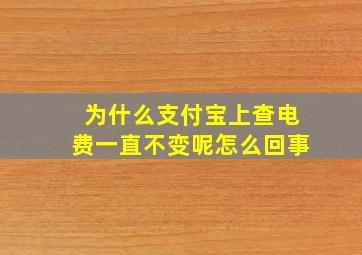 为什么支付宝上查电费一直不变呢怎么回事