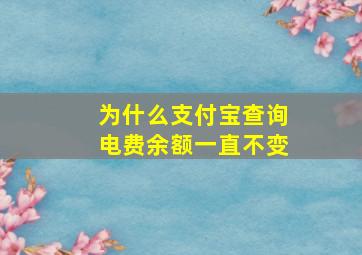 为什么支付宝查询电费余额一直不变