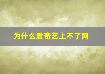 为什么爱奇艺上不了网