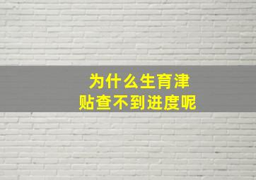 为什么生育津贴查不到进度呢