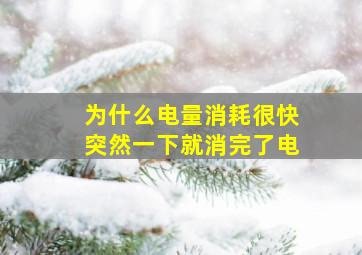 为什么电量消耗很快突然一下就消完了电