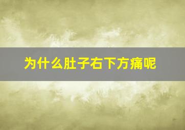 为什么肚子右下方痛呢