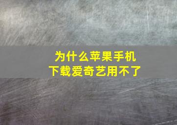 为什么苹果手机下载爱奇艺用不了