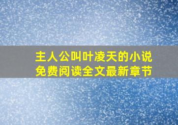 主人公叫叶凌天的小说免费阅读全文最新章节