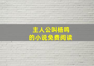 主人公叫杨鸣的小说免费阅读