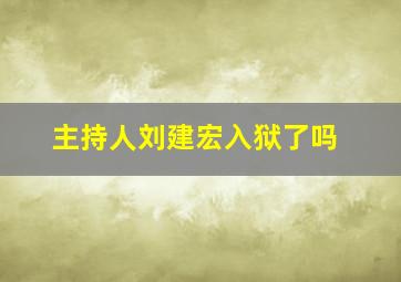 主持人刘建宏入狱了吗