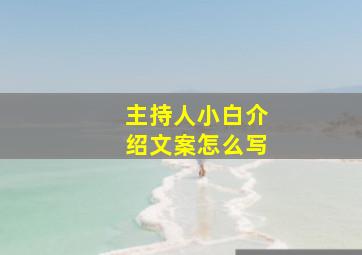 主持人小白介绍文案怎么写