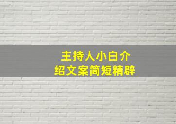 主持人小白介绍文案简短精辟