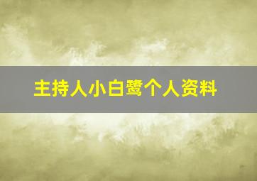 主持人小白鹭个人资料