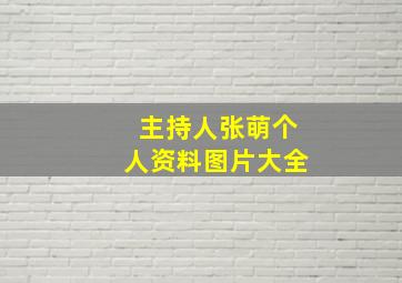 主持人张萌个人资料图片大全