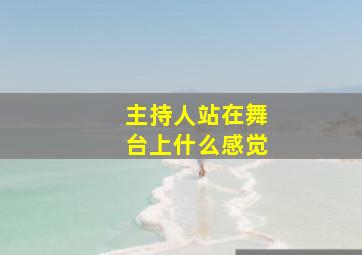 主持人站在舞台上什么感觉