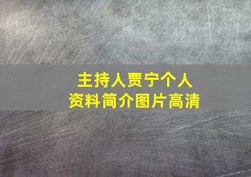 主持人贾宁个人资料简介图片高清