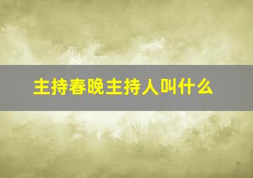 主持春晚主持人叫什么