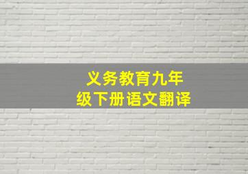 义务教育九年级下册语文翻译