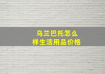 乌兰巴托怎么样生活用品价格