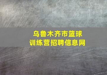 乌鲁木齐市篮球训练营招聘信息网