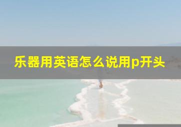 乐器用英语怎么说用p开头