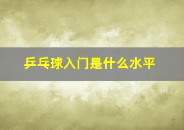 乒乓球入门是什么水平